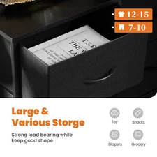 Black 8 Drawers Dresser for Bedroom Chest of Drawers Organizer Storage Fabric