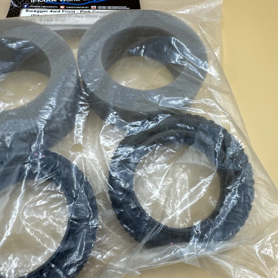 JConcepts 4WD Front Swagger Pink Compound Tires Inserts Fits 2.2" Buggy Front Wh - Image 4 of 4