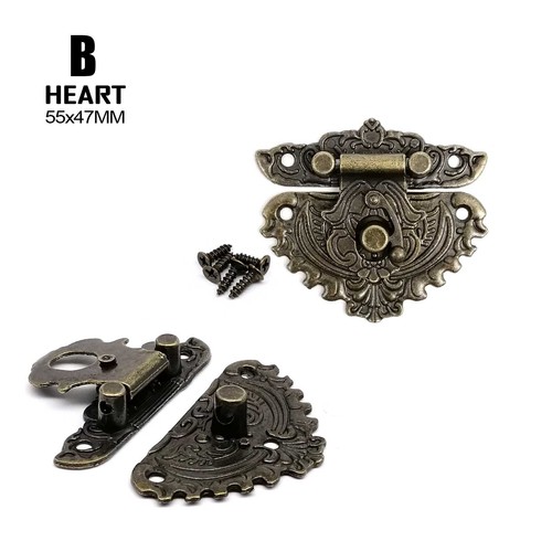 Dekor Retro Schmuck Truhe Weinkiste Holz Geschenketui Kippen Hasp Riegel Fangverschluss - Bild 7 von 8