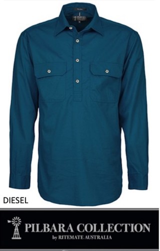 RITEMATE PILBARA CLOSED FRONT LONG SLEEVE MENS WORK / DRESS SHIRT RM200CF - Picture 10 of 47