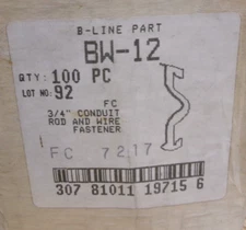 B-LINE BW-12 3/4" CONDUIT ROD AND WIRE FASTENER / WING CLIP (100) PCS #206A