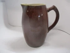 Vintage Unmarked Brown Stoneware Pottery Pitcher