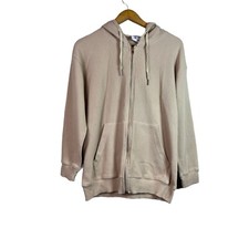 Princes Polly Women s Khaki Waffle Thermal Hoodie Zip Up Sweater Size 0