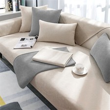 Universell Unifarben Sofabezüge Sofaschoner Sofaüberwurf Couchbezug Rutschfest
