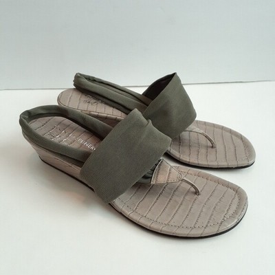 Donald J Pliner Dasan Sling Wedge Sandals Size 9.5 Women's Thong Olive Green | eBay
