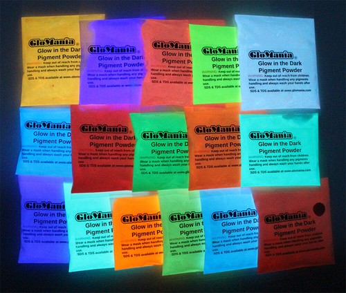 POLVOS PIGMENTARIOS Brillan en la Oscuridad 4oz DÍA VISIBLE ahora disponibles en 9 Colores Neón - Imagen 5 de 6