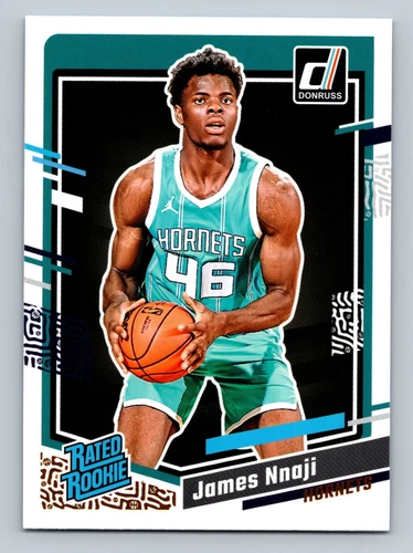 2023-24 Donruss Basketball Rated Rookie No.215 James NNaji Charlotte Hornets 
