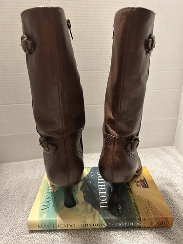 Nicole Brown Leather Heeled Boots For Women Brazil 7.5 M Western Flair Brazil - Picture 4 of 8