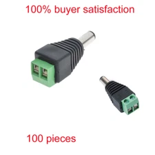 100pcs 2.1 x 5.5mm DC Power male Plug Jack Adapter Connector Socket for CCTV