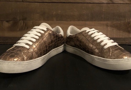 NIB WOMEN STEVEN BY STEVE MADDEN RUBIE COPPER CROCO SNEAKERS SHOES SZ 7 - Picture 10 of 13
