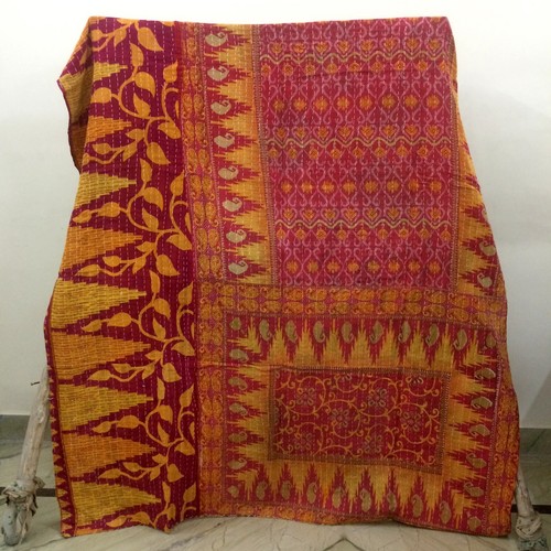 Indian Vintage Decorative Kantha Quilt Quilts Bedspreads Coverlet Blanket Throw - Picture 20 of 35