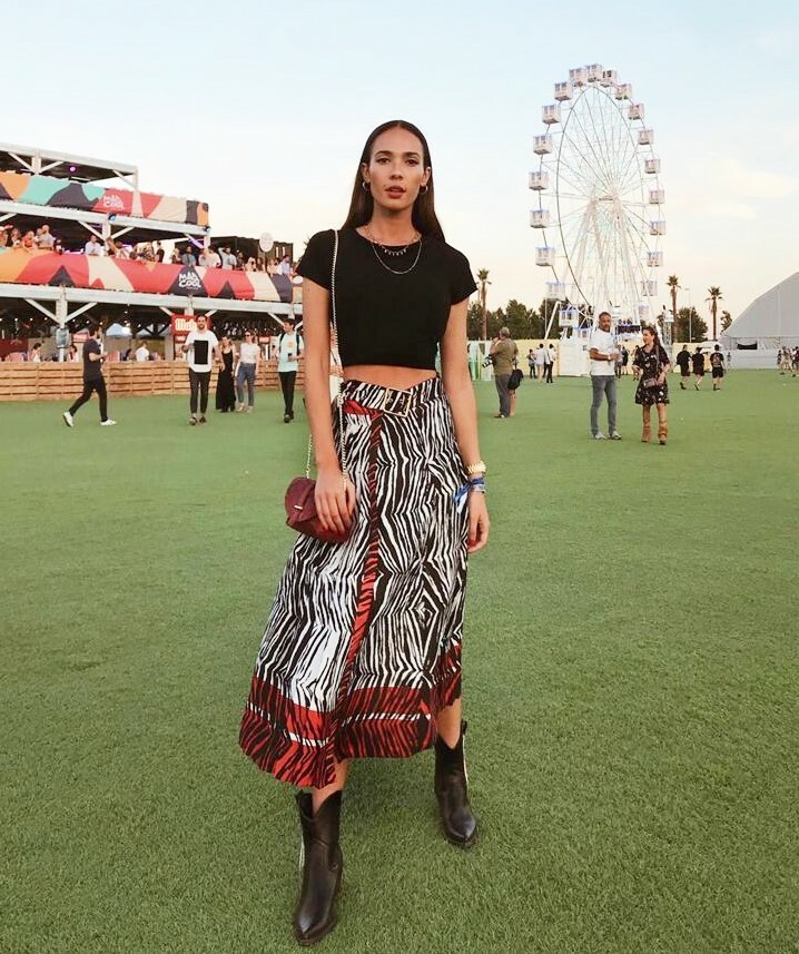 Zara Red Black Pleated Midi Skirt ZARA BLACK RED WHITE ZEBRA PRINT - Main Image