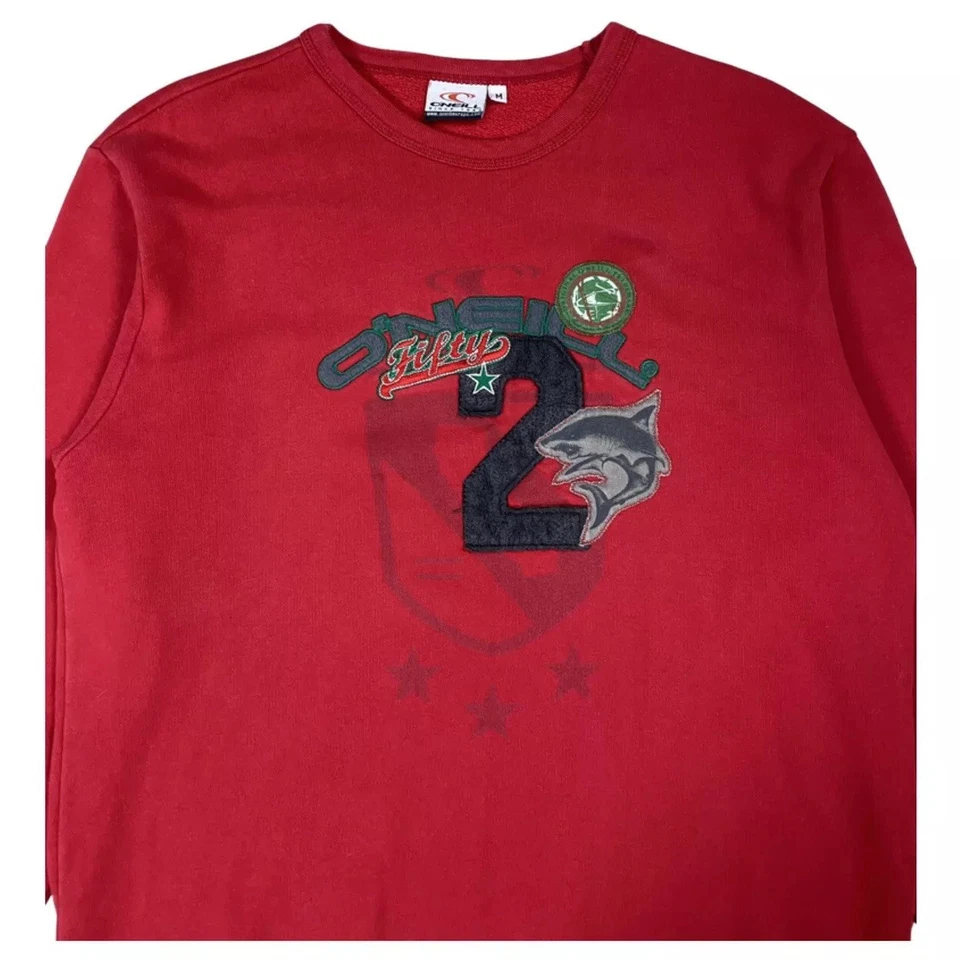 Sudadera Para Hombre Vintage Años 90 ONEILL Streetwear Roja Talla M Foto 2 de 4