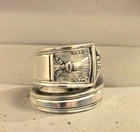 Vintage Sterling Silver 925 Handcrafted Flower Designer Spoon Ring 12.30 Gr Sz7