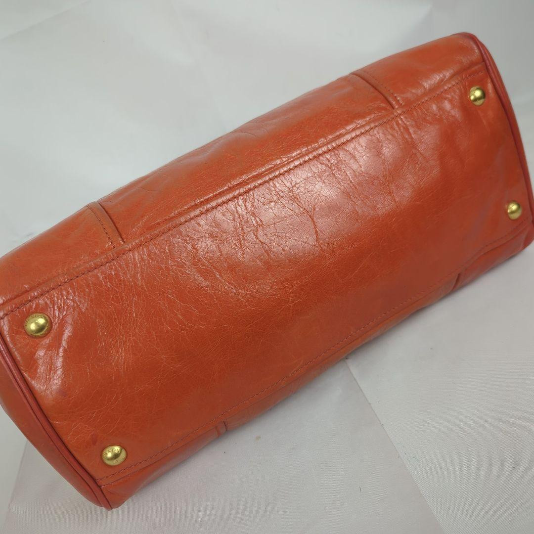 PRADA Vitello Shine Shoulder Handbag Tote Bag Leather Used Item Good From Japan thumbnail 12