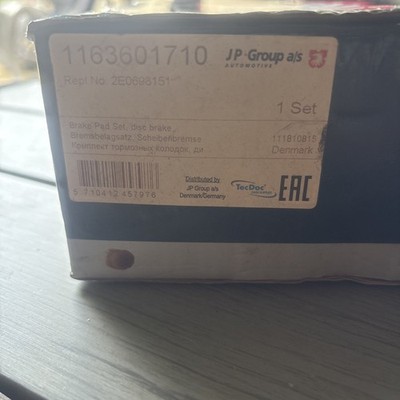 Für JP GROUP 1163601710 BRAKE PAD SET, DISC BRAKE