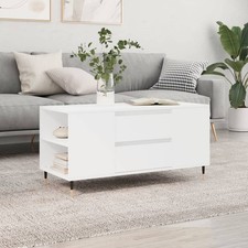 vidaXL Couchtisch, Wei&szlig;, 102 x 44,5 x 50 cm