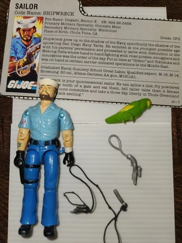 GI JOE ARAH Shipwreck Figure 1985 Complete with File Card Vintage G.I.