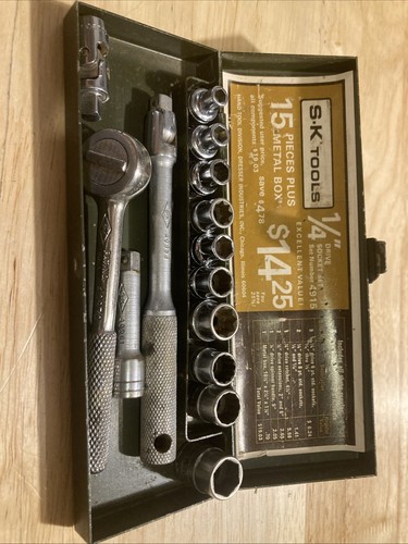 SK Tools USA S-K 1/4” Socket Ratchets Set 14 piece W Case 4915 SAE