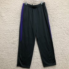 Nike Track Pants Medium Adult Gray Dri Fit Swoosh Straight Athletic Running Mens
