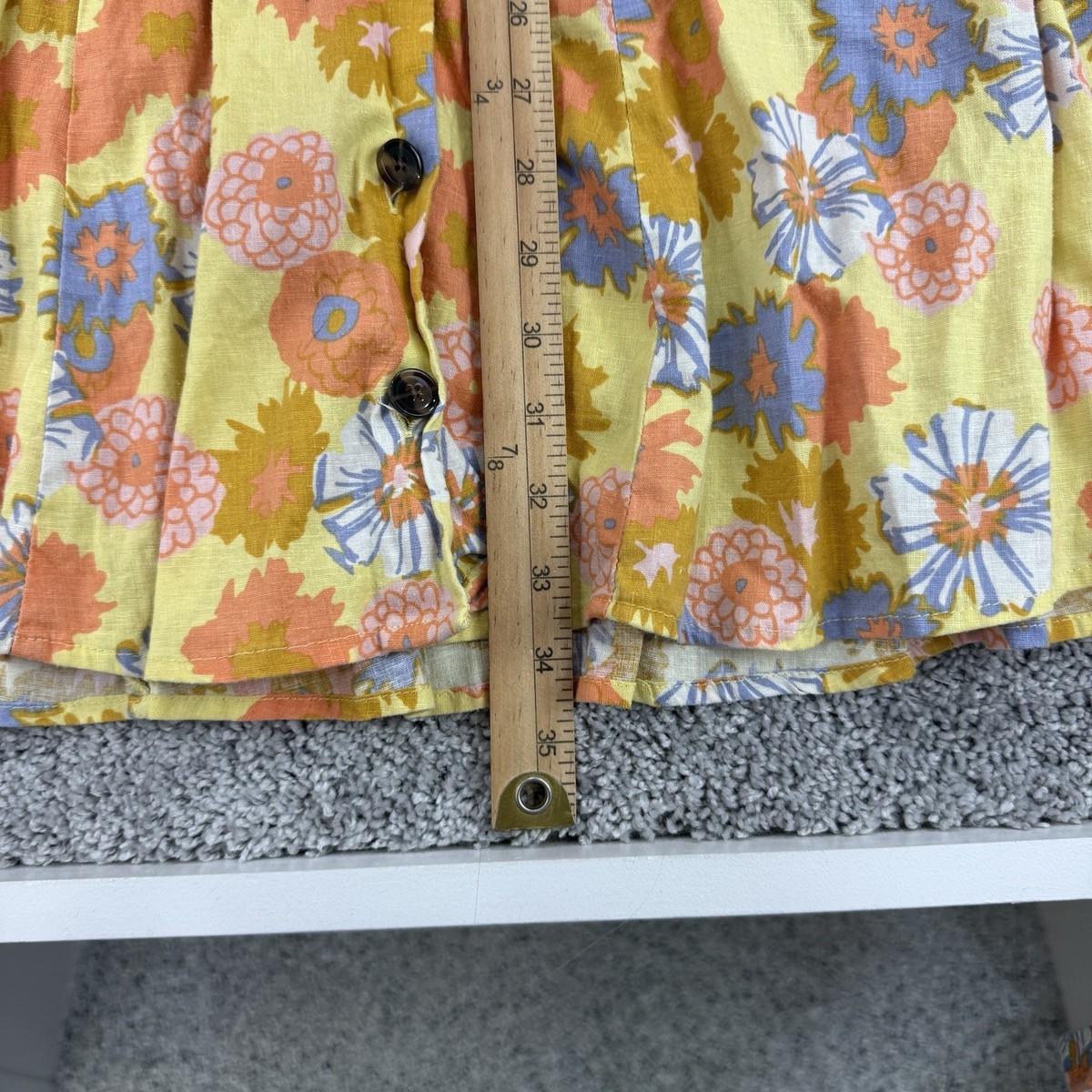 Marine Layer Camila Mini Dress M Hemp Floral Boho Hippie Cottagecore 70s Style View 6