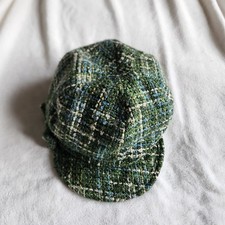 M&S Collection Ladies Green Boulce Baker Boy Cap. Wool Blend. Side Bow Detail. 