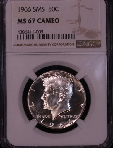 1966 Kennedy Half Dollar NGC SMS MS67 Cameo. Video, FREE SHIPPING