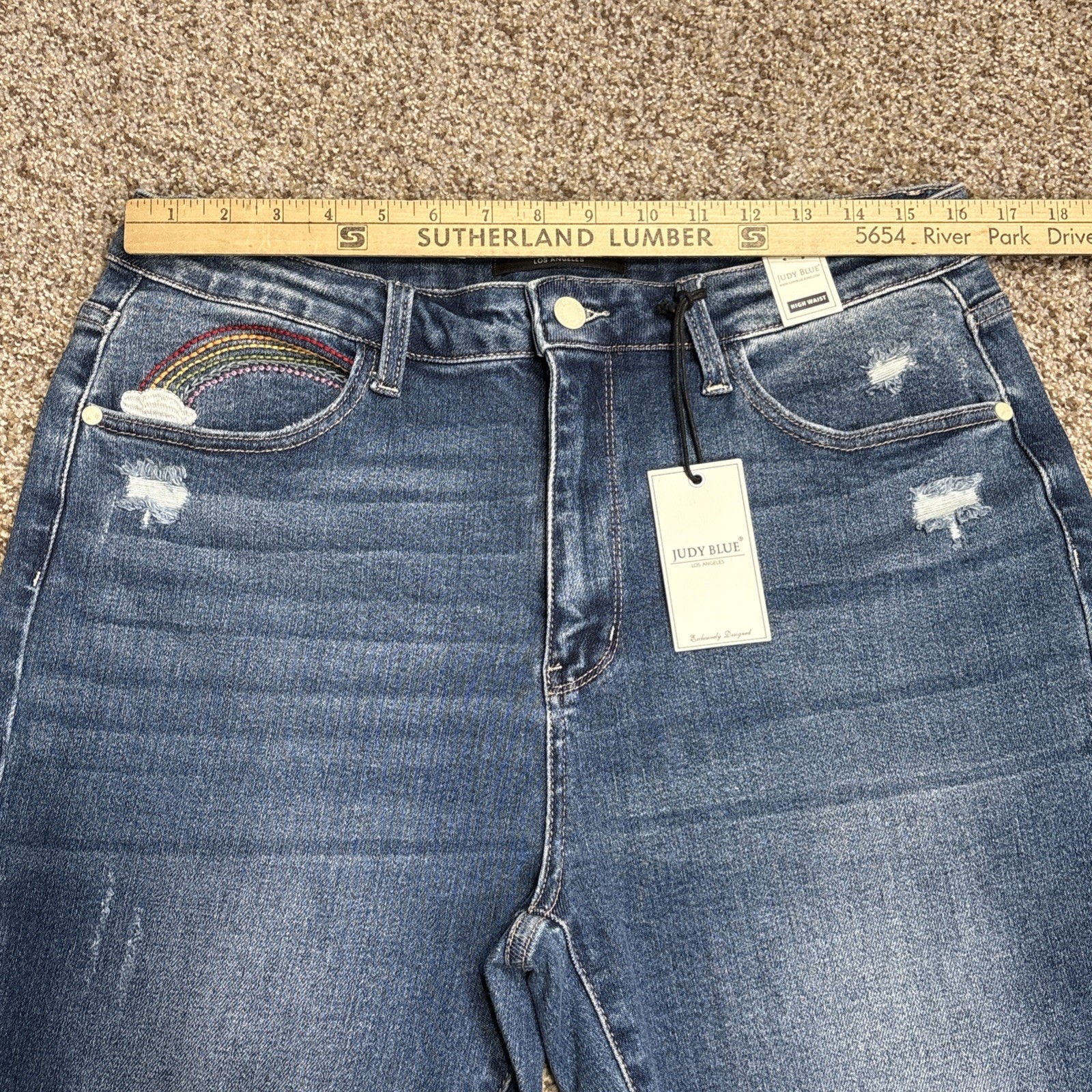 Judy Blue Straight Leg Jeans High Rise Womens 15/32 Fits 32 X 27.5 New With Tags - View 9