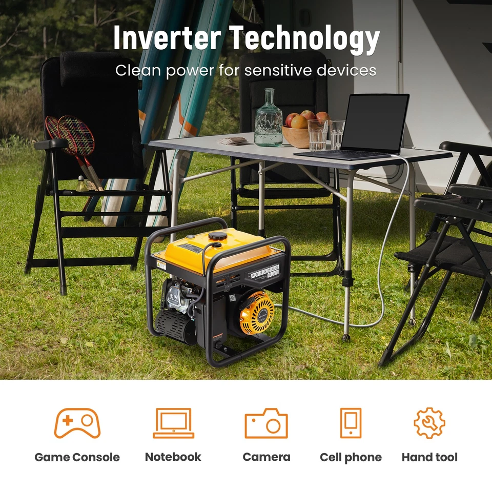 Inverter Generator 3.8KW Max 3.5KW Rated Portable Open Frame Pure Sine Camping - Image 2 of 4