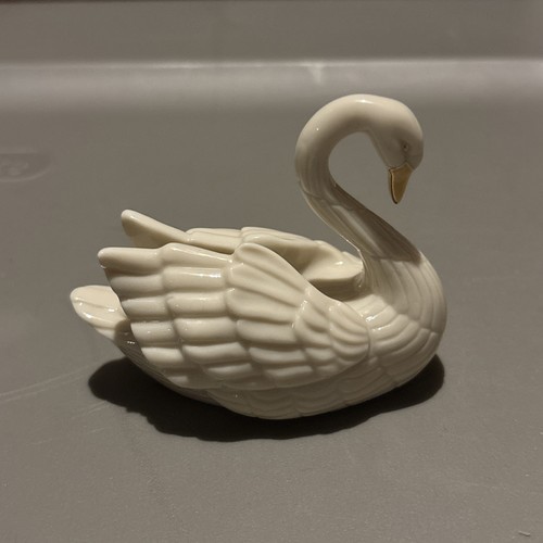 Lenox Schwan Figur 2 1/2 x 3 cm Gold Schnabelaugen Dekor/Kartenhalter
