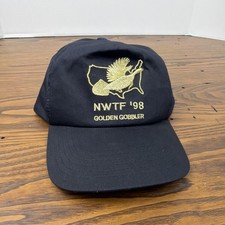 Vintage 1998 NWTF Golden Gobbler Black Snap Back Made In USA
