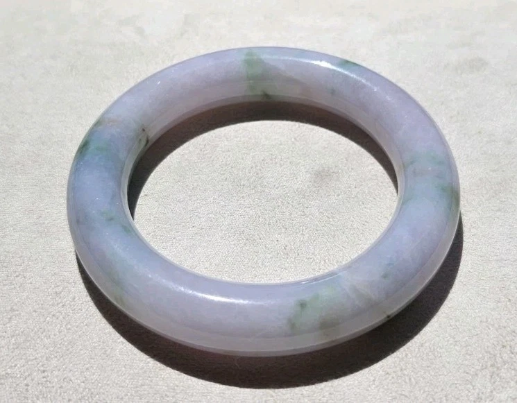 Сертифицированный браслет из натурального бирманского жадеита класса А с зеленой лавандой 54 мм  - Изображение 3 из 4