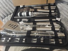 Grilljoy, 32 Piece BBQ Tool Set, Stainless Steel,Cary Case New