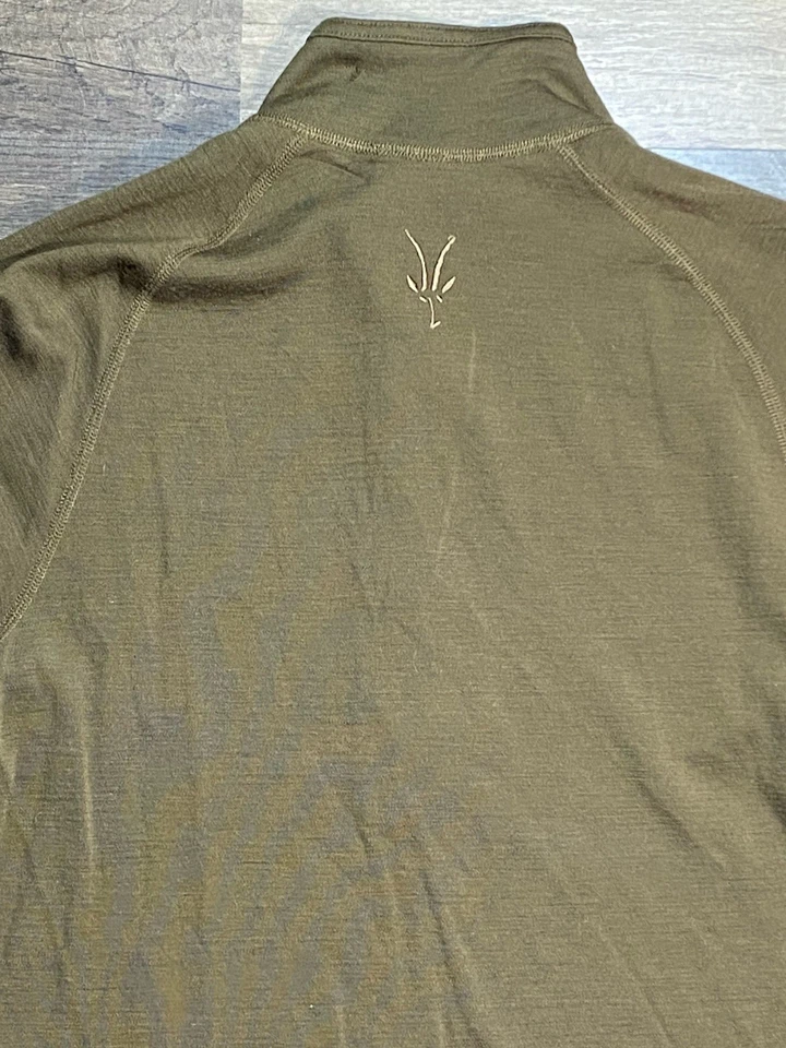 Ibex 1/4 Zip Pullover New Zealand Merino Wool Made in USA Women’s Sz Large Brown - Image 4 of 4