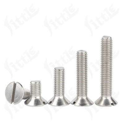 A2 Stainless Steel Slotted Machine Screws Metric Pan Head Bolts Screws M1.6-M10