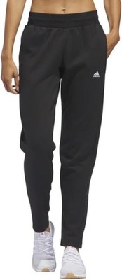 Adidas Women s Relaxed Fit Tapered Leg Fleece Pants, BLACK, Size L NWT