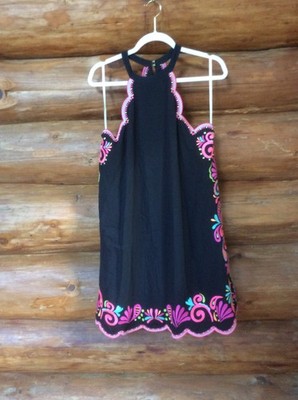 Lilly Pulitzer Quinn Rare Embroidered Swing Onyx Gypset Swirl Dress Size Medium
