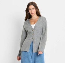 Size XL Future Collective women's nipped waist cardigan gray