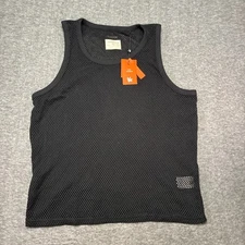 NWT YOUNGLA Mens Large Mesh Jersey Black Workout Gym Bodybuilding