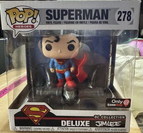 Funko Pop! Heroes DC Collection Superman Jim Lee GameStop Deluxe Exclusive #278