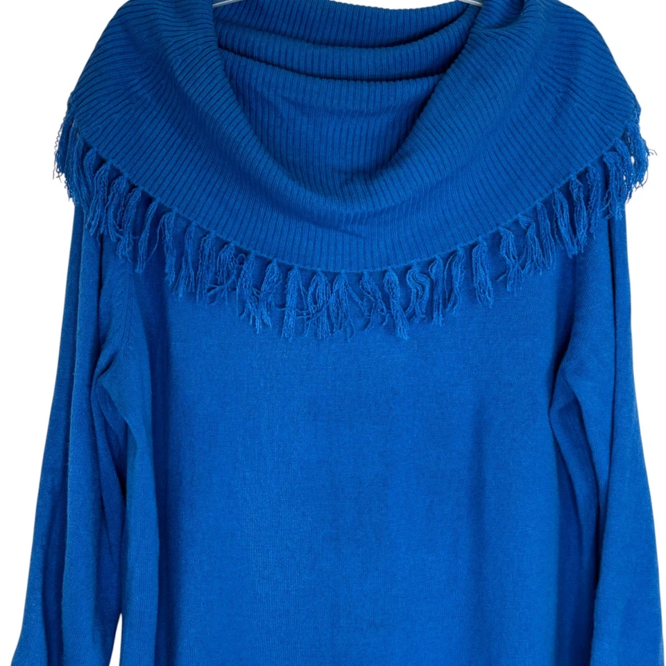 Suéter Cristal Kobe Flecos Capucha Cuello Azul 2X Acrílico Manga Larga Pullover Foto 3 de 4