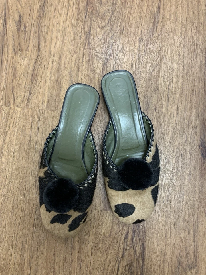 复古 Ann Taylor 拖鞋豹纹人造毛皮女式 7 1/2 M 码 — 第 4/4 张图片