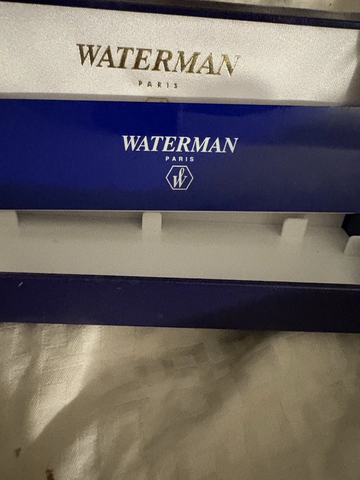 PLUMA ESTILOGRÁFICA WATERMAN Paris vintage con tono dorado nueva en caja e instrucciones mirar Foto 4 de 4