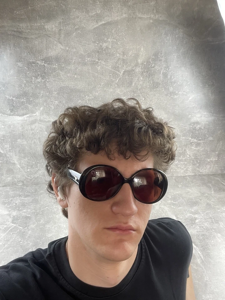 Gafas de sol redondas de gran tamaño para mujer Emporio Armani marrón tortuga Italia Foto 3 de 4