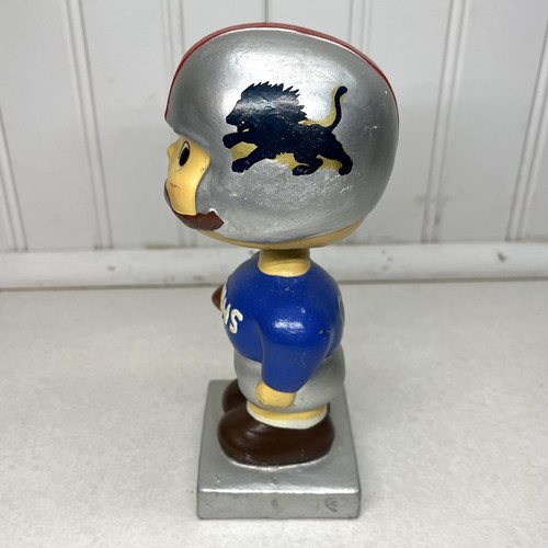 1960's Vintage Detroit Lions Bobble Head Nodder Silver Square Base RARE - Bild 6 von 11