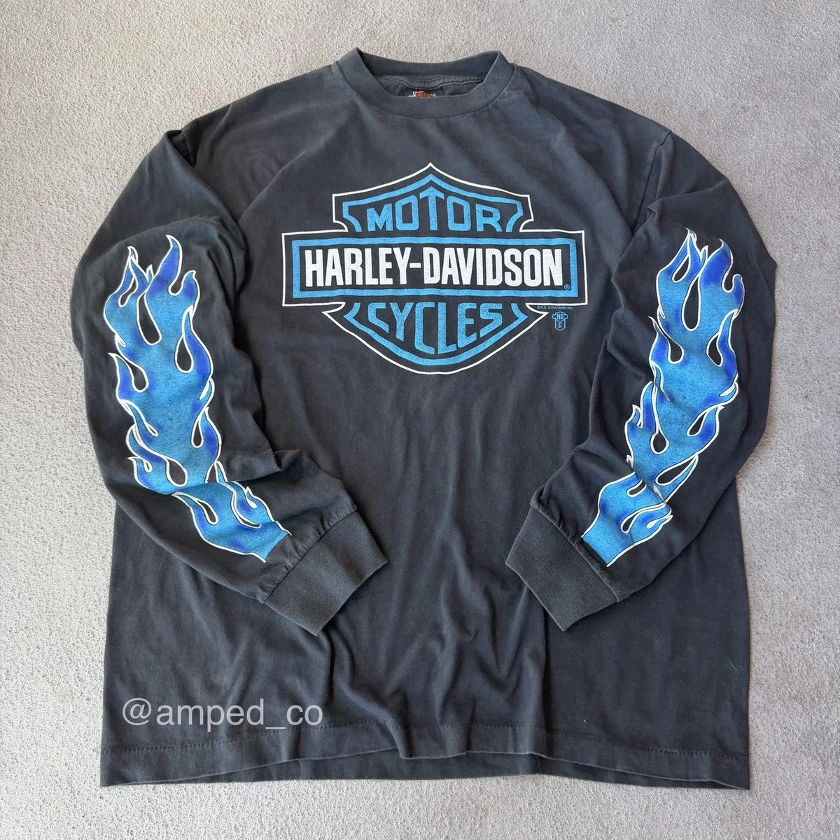 T-shirt Tête De Mort Harley T-shirt Manches Longues Harley-Davidson Military - Motif Tête De Mort - Homme 100% Coton T-shirt Harley-Davidson