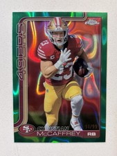 2025 NFL Topps Chrome Christian McCaffery Green Refractor /99 49ers #263