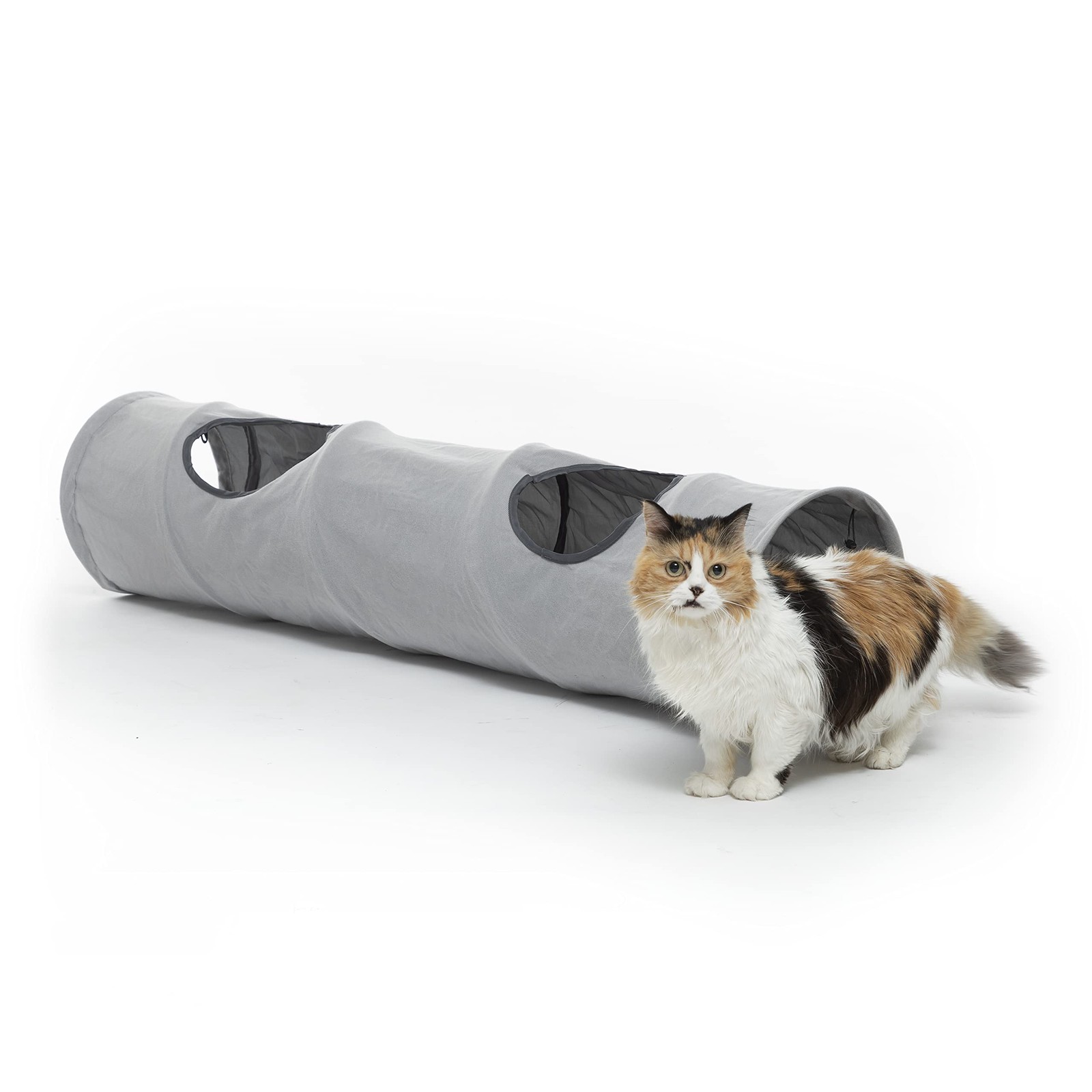 Tunnel de jeu pliable pour chats d'appartement - Solution anti-ennui et stress 85cm
