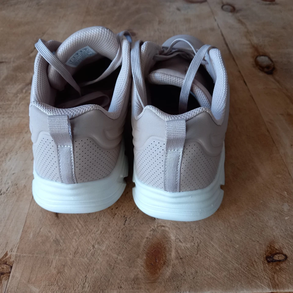 SKECHERS Uno Lite Memory Foam Beige Lace Up Trainers UK 5 Wide Fit Womens - Image 3 of 4