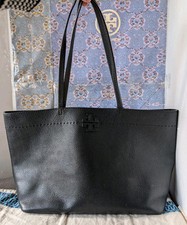 Tory Burch Womens Tote Bag Mcgraw Inner Pockets Black Leather